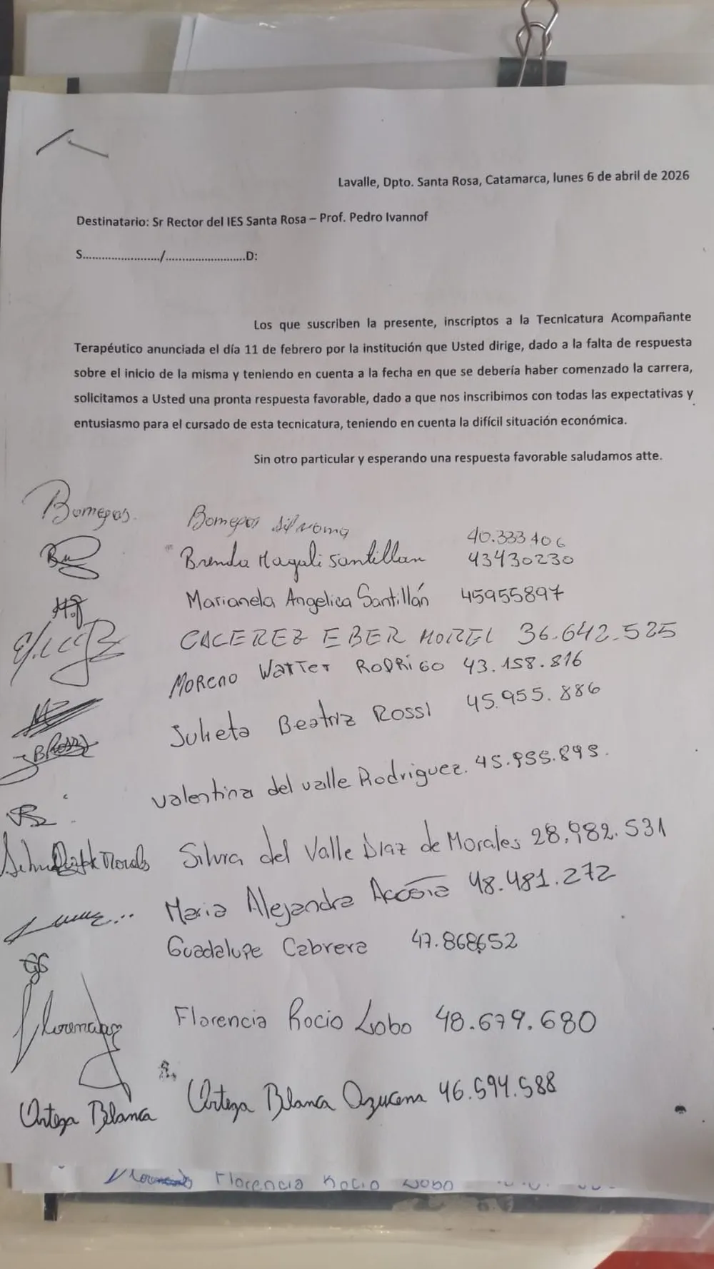carreras sin iniciar en Catamarca